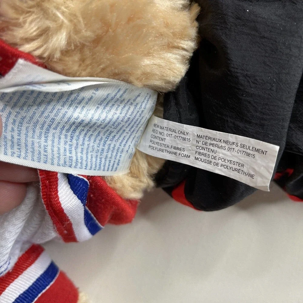 Build a Bear Hockey Player Plush Stuffed Animal - Jersey Pants Clean Red White B